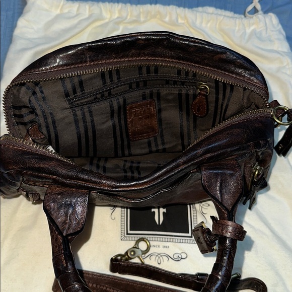 Frye Rich Brown Leather Satchel - Picture 3 of 4
